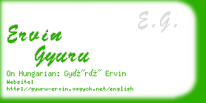 ervin gyuru business card